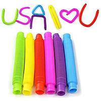 Pop Tubes Sensory Toy,  6 Pack Pipe Sensory Tools for Stress and Anxiety Relief, Educational STEM Toys for Construction and Building Activity (6 Pack) miniinthebox