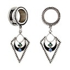 popular dangle pendant jewelry opal stainless steel screw back ear plugs tunnels gauges 00g
