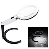 Portable 10 LED Light Magnifier Magnifying Glass with Light Lens Table Desk-type Lamp Handheld Foldable Loupe 2.5x 8x