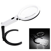 Portable 10 LED Light Magnifier Magnifying Glass with Light Lens Table Desk-type Lamp Handheld Foldable Loupe 2.5x 8x