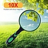 Portable 10X Magnifying Glass 75mm Handheld Magnifier for Antique Jade Jewelry Reading Book Loupe Glass
