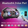 Portable Bluetooth Speakers 30W Loud Outdoor Speakers with Subwoofer FM Radio RGB Colorful Lights EQ Stereo Sound 10H Playtime Boombox Wireless Speaker for Home Party Camping Travel