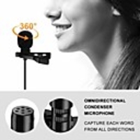 Portable External 3.5mm Hands-Free Wired Lapel Clip Microphone for Loudspeaker phone computer accessory