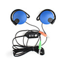 Portable Multimedia Earphones with Microphone (Blue)