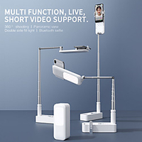 Portable Phone Holder With LED Wireless Dimming Light Filled With Selfie Used For Real-time Video Filling Light Telescopic Phone Holder miniinthebox