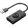 Portable Usb External Sound Card Headphone With Mic Two-in-one With 3-port Output Adjustable Volume For Windows IOS Linux