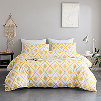 Portfolio Rabbit Meadow Duvet Cover Set Bedding,  Polyester,  Ochre Yellow,  Double miniinthebox