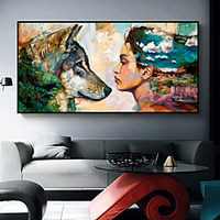 Poster Decoration Painting canvas Modern Animals People Pictures for Wall Decor miniinthebox