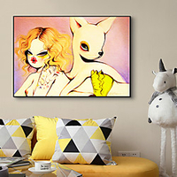 Poster Decoration Painting canvas Modern People Animals Pictures for Wall Decor miniinthebox