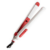 POVOS Ceramic Curved Plates Flat Iron Hair Straightner (White-Red)
