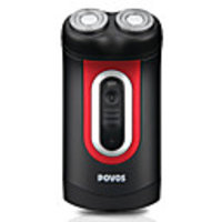 POVOS Dual Head Rechargeable Electric Rotary Shaver (Black and Red)