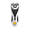 POVOS Metallic Waterproof 360-Degree Rotation Triple-Head Rotary Shaver with Pop-up Trimmer (White)