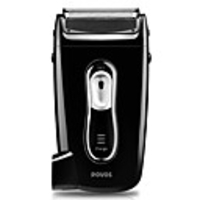 POVOS Rechargeable Dual blade Foil Shaver with Built-in Plug (Black)