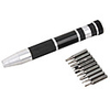 Precision Magnetic Screw Drivers 9-Piece Set with Internal Tip Storage Black Silver
