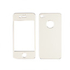 Premium Aluminum Front Back Sticker for iPhone 4 (Silver)