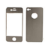 Premium Aluminum Front Back Sticker for iPhone 4 (Silvergrey)