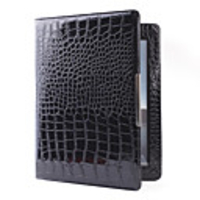 Premium Crocodile Pattern PU Leather Case for Apple iPad 2 - Black