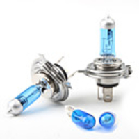 Premium Crystal Vision H4 12342 4300K 60/55W White Halogen Headlight Bulbs w/ Extra 2 W5W Lights(DC 12V/Pair)