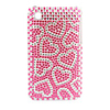 Premium Protective Back Case with Crystals for iPhone 3 (Red Heart)