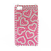 Premium Protective Back Case with Crystals for iPhone 4 (Red Heart)