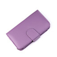 Premium PU Leather Case for iPhone 4 (Purple)