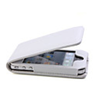 Premium PU Leather Case for iPhone 4 (White)