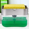 Premium Quality Dish Soap Dispenser For Kitchen Sink Counter Top Sink Dispenser Instant Refill Durable Rust proof Soap Pump Sponge Caddy Kitchen 2-in-1 Manual Press Liquid Soap Dispenser With Washin miniinthebox