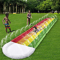 Premium Splash and Slide,  Rainbow Water Slides Slipping Splash and Slide for Backyard Sliding Long Racing Lanes 2 Sprinklers,  Durable Heavy Duty Quality PVC Outdoor Waterslides miniinthebox