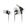 Premium Stylish Earphones with PU Leather Bag (Silver)