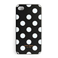 Premium Unique Hard Protective Back Case for iPhone 4 - Black, White Dot