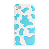 Premium Unique Hard Protective Back Case for iPhone 4 - Blue Milk Cow Grain