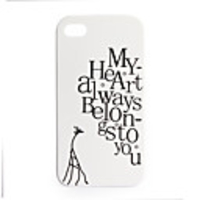 Premium Unique Hard Protective Back Case for iPhone 4 - My Heart