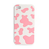 Premium Unique Hard Protective Back Case for iPhone 4 - Pink Milk Cow Grain