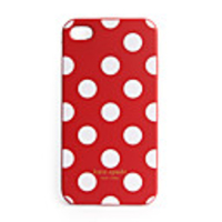 Premium Unique Hard Protective Back Case for iPhone 4 - Red, White Dot