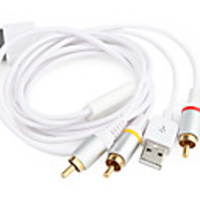 Premium USB Data Charging AV Cable for iPhone 2G/3G iPod Nano 4/Touch (1.28M-Cable)