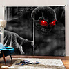 Premium UV Digital Printing Red Eye Monster Background Curtains Blackout Moistureproof Fabric Curtain for Sitting Room /Bedroom