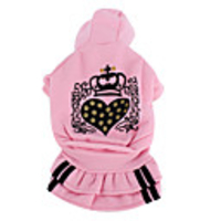 Premium Warm Hoodie Coat with Skirt for Dogs (XS-XL,  Pink)