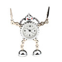 Present Time Bendable Robot Alarm Clock Clip Hands (Random Ship)