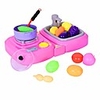 pretend play food set for kids kitchen toys barbecue play set durable construction kitchen accessory set (pink)