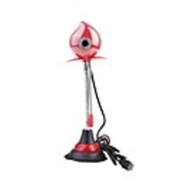 Pretty Peach-shaped Webcam with Microphone (Red)