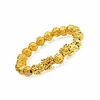 prime feng shui bracelet prosperity bling golden mantra bead bracelet with double pi xiu/pi yao attract wealth and good luck best gift(10mm)