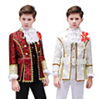 Prince Aristocrat Retro Vintage Medieval Coat Corset Pants Outfits Boys