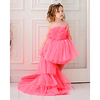 Princess / Ball Gown Court Train Wedding / Party Flower Girl Dresses - Tulle Sleeveless Jewel Neck with Solid / Tiered