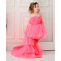 Princess / Ball Gown Court Train Wedding / Party Flower Girl Dresses - Tulle Sleeveless Jewel Neck with Solid / Tiered