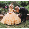 Princess / Ball Gown Court Train Wedding / Party Flower Girl Dresses - Tulle Sleeveless Jewel Neck with Tier / Solid