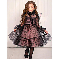 Princess / Ball Gown Floor Length Wedding / Party Flower Girl Dresses - Lace / Tulle Long Sleeve Jewel Neck with Tier