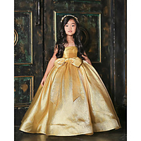 Princess / Ball Gown Floor Length Wedding / Party Flower Girl Dresses - Satin Sleeveless Jewel Neck with Bow(s)