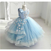 Princess / Ball Gown Floor Length Wedding / Party Flower Girl Dresses - Tulle Sleeveless Jewel Neck with Bow(s) / Tier / Appliques