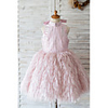 Princess / Ball Gown Knee Length Wedding / Birthday Flower Girl Dresses - Sequined Sleeveless High Neck with Sash / Ribbon