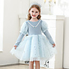Princess / Ball Gown Knee Length Wedding / Party Flower Girl Dresses - Tulle Long Sleeve Jewel Neck with Crystals / Paillette